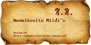 Nedelkovits Milán névjegykártya