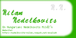 milan nedelkovits business card